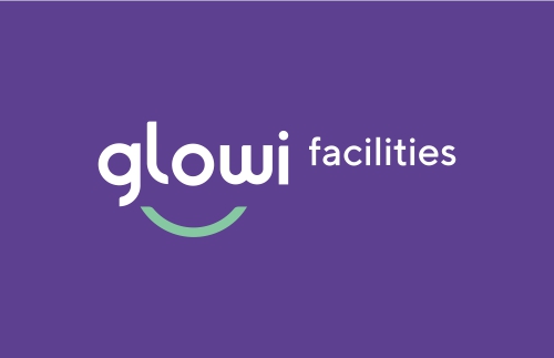 Naamkaartje Glowi Facilities