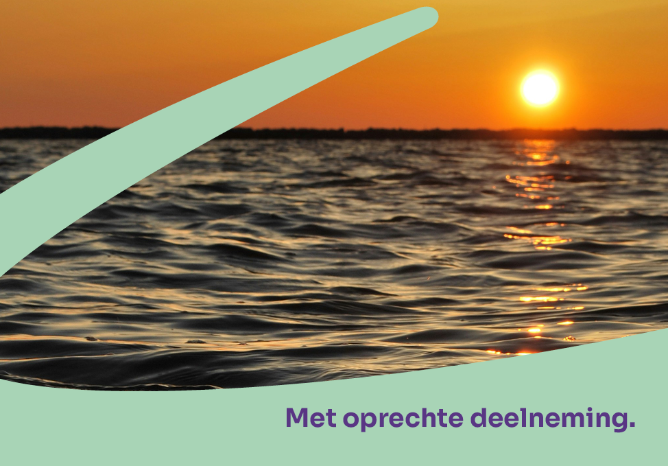 Postkaart met oprechte deelneming (enkele kaart)